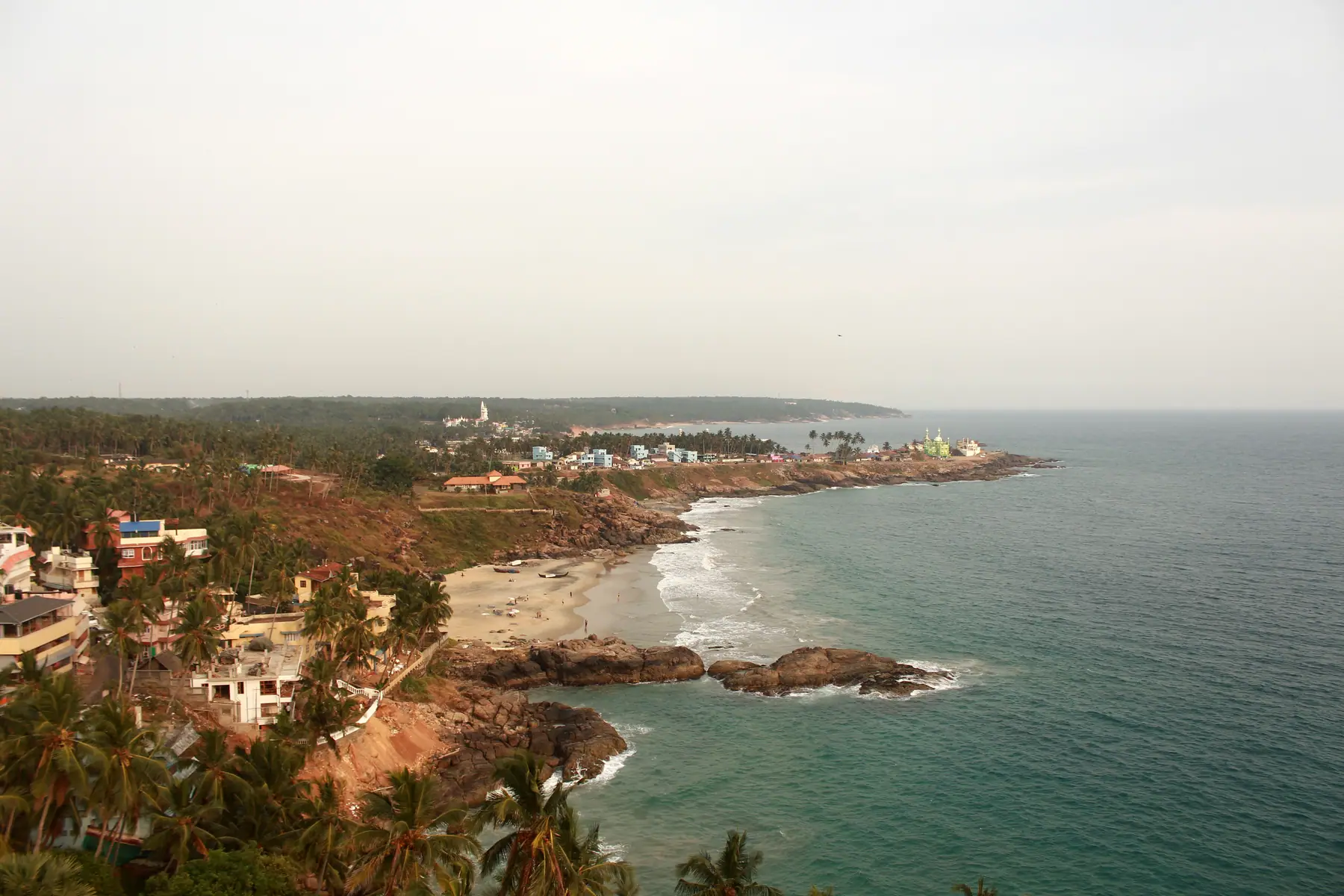The rocky bays of Kovalam, a few kilometres up the coast from Chowara